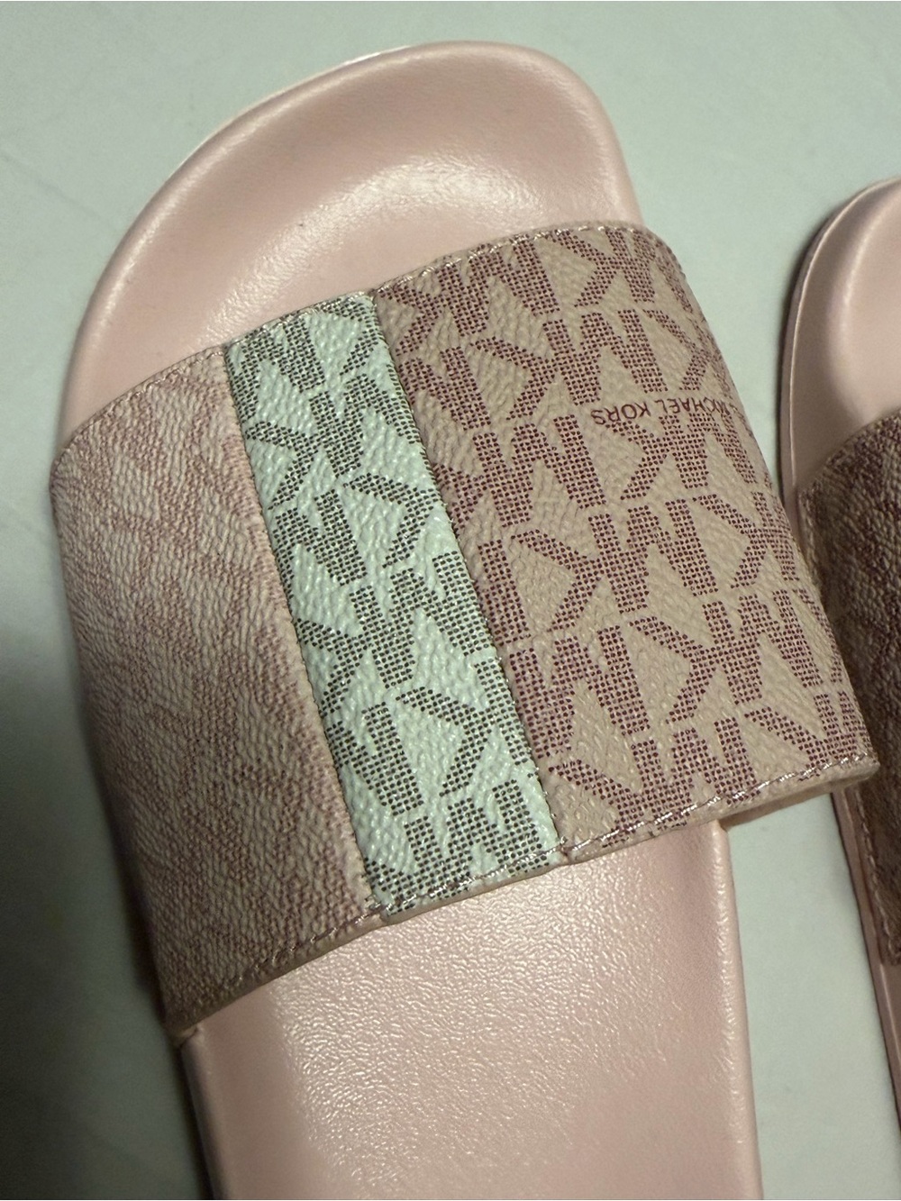 Michael Kors Blush Pink Logo Slide Sandals - Picture 4 of 4